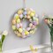 12.5" Multicolor Spring Wreath with Floral and Easter Egg Accents Seasonal Door Decor